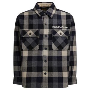 HUMAN MADE Men's Plaid Button-Front Shacket Men BLACK Outerwear